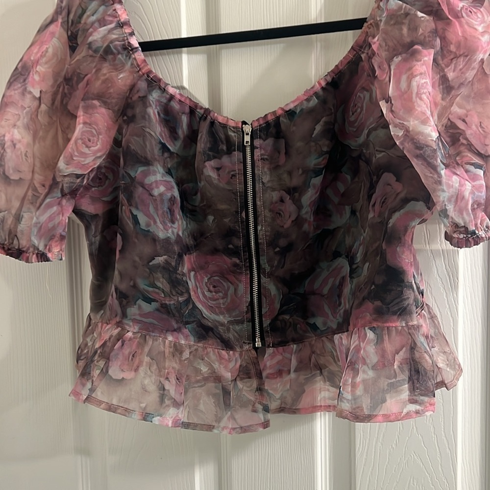 Cider lined chiffon blouse multi color size 0XL. - Picture 2 of 5
